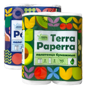 Бумажные полотенца «Terra Paperra» в рулонах
